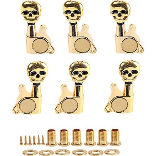 Set of (6) Gold Guitar String Tuning Pegs Tuners Machine Head Keys 3L3R Fit for Acoustic Guitar