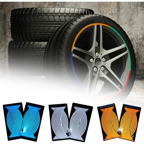 18inch Motorcycle Decals Motor Scooter Wheel Strip Reflective Decals Motor Waterproof Sticker Motorcycle Decoration Accessories