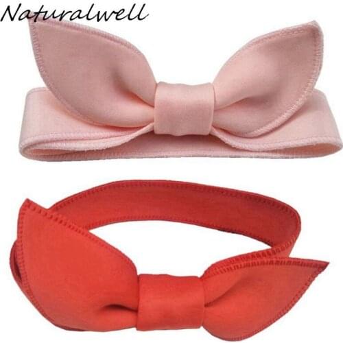 Naturalwell Adjustable Girls Headbands Kids Bow Hairband Newborn Girl Knotted Bow Head Wrap Photographic Child Headband HB180D