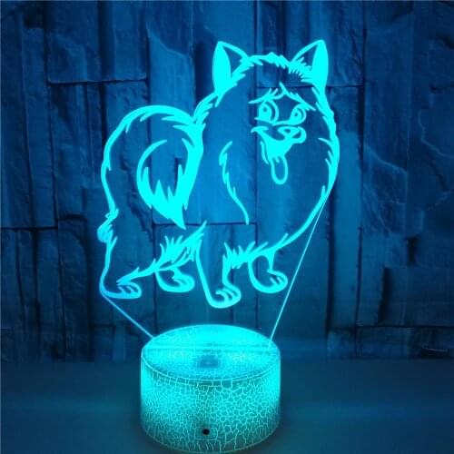 Dog 3d Night Light Crack Colorful Touch Remote Control Gift Usb Night Lamp Home Atmosphere 3d Desk Lamp Customization