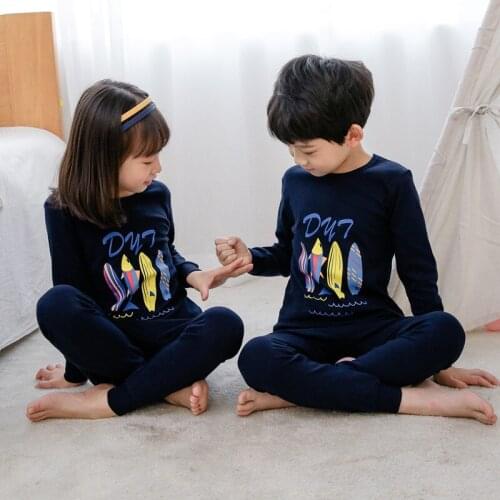 New Autumn Childrens Pajamas Cartoon Pajamas For Girls Boys Long-Sleeves T-shirt+Pants Pyjamas Sets Baby Clothes Kids Sleepwear