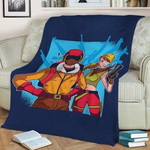 Video Game Characters Throw Blanket Print on Sherpa Blankets Soft for Sofa Customized DIY Plush Thin Quilt