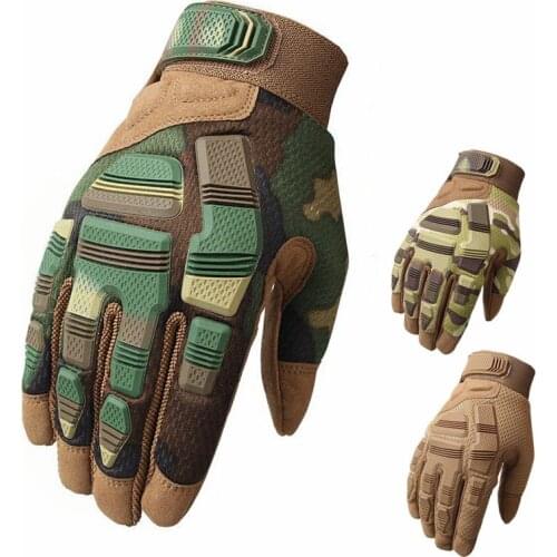 Men Gloves Full finger Army Tactical Outdoor Sport Glove Military Combat Slip-resistant Paintball Shooting Rubber Fighting Glove