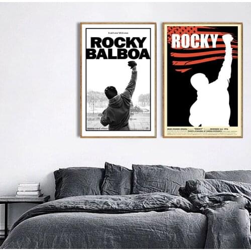 Rocky Balboa Rocky Movie Poster Star Stelon Inspirational Study Room Living Room Canvas Painting wall art canvas