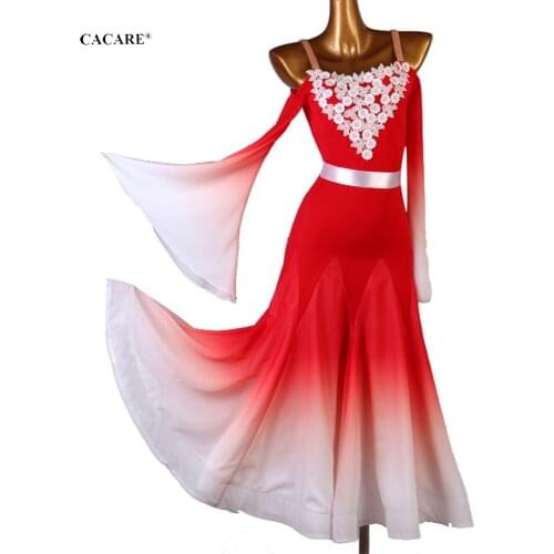 CACARE Ballroom Dress Dance Competition Dresses Standard Tango Waltz Modern Costume Women Flamenco Customize D0839 Big Hem