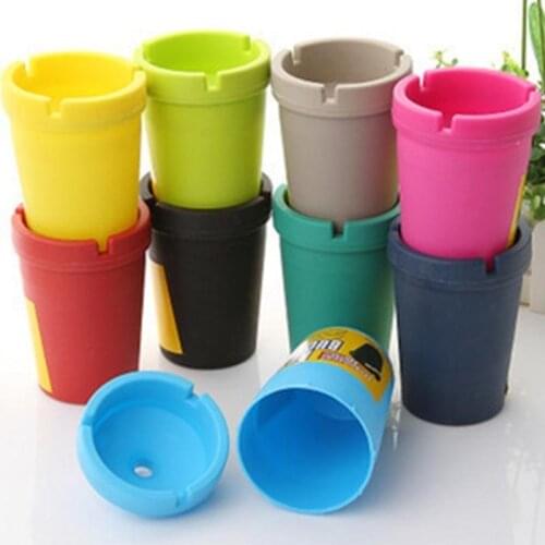 Portable Auto Car Truck Cigarette Smoke Ashtray Double Layer Candy Colors ABS Ash Cylinder Cup Holder SDF-SHIP