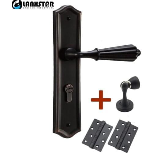 Modern Luxury European Indoor Door Lock Wooden-door Handle-lock Solid wood Livingroom Bedroom Entrance-door Locks