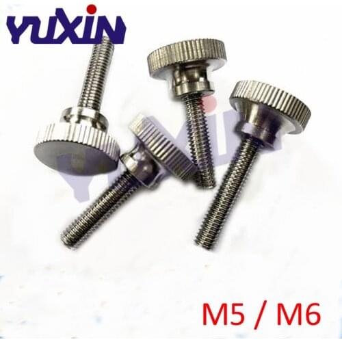 10Pcs DIN464 GB834 M5 M6 A2 Stainless Steel 304 Knurling Head Knurled Thumb Screw Hand Tighten Curtain Wall Glass Lock Screws