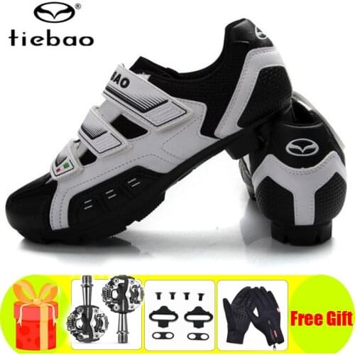 Tiebao Cycling Shoes Add SPD Pedal Set Sapatilha Ciclismo Mtb Mountain Bike Bicycle Lock Shoes Riding Shoes Men Sneakers Women