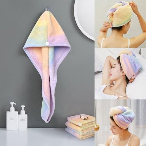 Hair Turban Shower Cap Coral Velvet Quickly Dry Hair Towel Womens Shower Hat Wrapped Bathing Cap Tool Bathroom Accessories #828