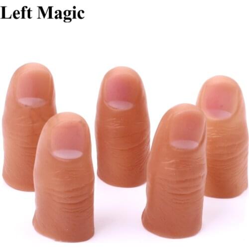 5pcs Hard Thumb Tip Finger Fake Magic Trick Close Up Vanish Appearing Finger Trick Props Toy Funny Prank Party G8003