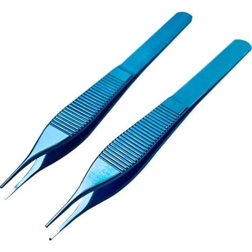 12.1cm ophthalmic Adison tissue tweezers Titanium toothed eye forceps ophthalmic tools