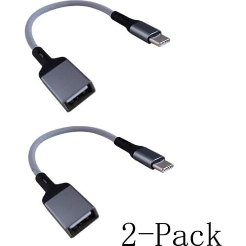 2-pack OTG Male Type C to USB 3.1 2.0 3.0 Female Adapter Converter Data Cable Connector