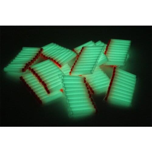 200pcs white Luminous Soft Bullet Head Foam Bullets for Nerf N-strike Elite Series 7.2*1.3cm