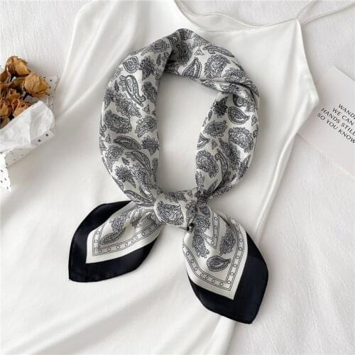 2021 Silk Square Scarf Lady Hair Band Foulard Satin Female Bag Scarves Headband Women Bandana Shawl and Wraps Large Hijab Summer