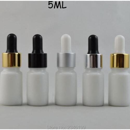 5ML 20pcs/lot 40pcs/lot Superior Grade Essential Oil Glass Bottle, White Glass DIY Liquid Dropper Container, Fashion Makeup Tool