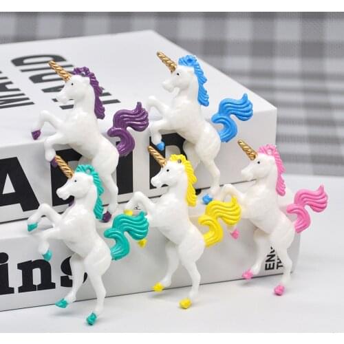 5Pcs Artistic Mini Unicorn Doll Christmas Tree Pendant Figurines Miniatures Kawaii Room Decor Home Living Decoration Cute Nordic