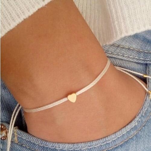 Bracelet Chain Simple Jewelry Love Heart Shape Decoration for Women Lady Girl SANA889