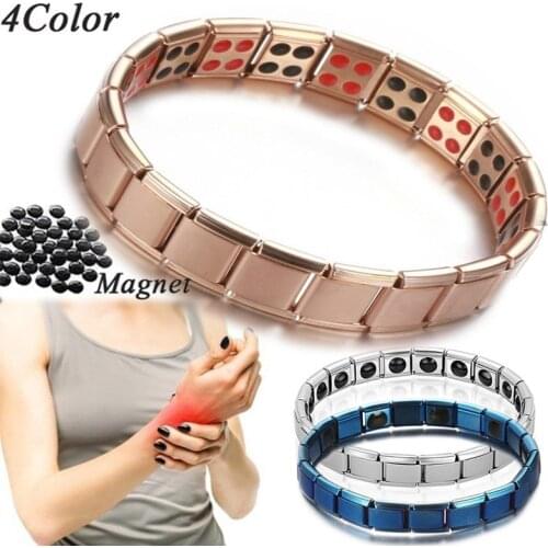 New Black Stainless Steel Germanium Magnetic Chain Link Bracelet For Women Male Health Energy Jewelry Snoring Bracelet