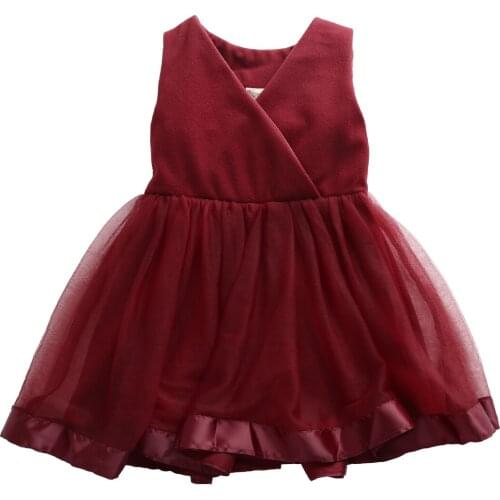 Toddler Kids Baby Girl Party Dress Lace Sleeveless Tulle Gown Formal Wedding Dresses Baby Girl Casual Clothes 2-7T
