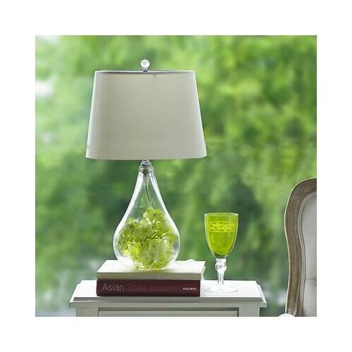 Home decorative flower vases bedside table lamp glass crystal DIY table lamp lighting