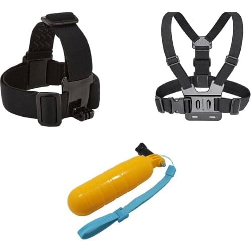 Chest+Head Belt+Bobber Floating , Mount For gopro hero 5 4 accessories Set SJCAM SJ4000 Action sport Camera Go pro yi 4k go pro