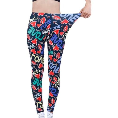 CKAHSBI Love Letters Print Sportwear Women Yoga Pants Sport Leggings Fitness Gym High Waist Stretch Leggin Elastic Sexy Trousers