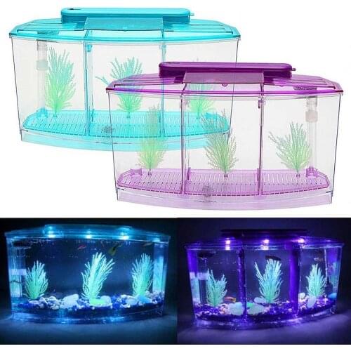 Mini Fish Tank Aquarium Multicolor Stackable Building Blocks Ecological Small Reptile Pet Box Tea Table Mini Aquarium Fish Tank
