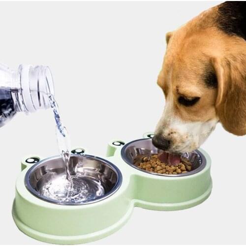 Pet Bowls Cat Puppy Feeding Supplies Pet Drinking Dish Feeder Dog Food Water Feeder Stainless Steel Small Dog Accessories
