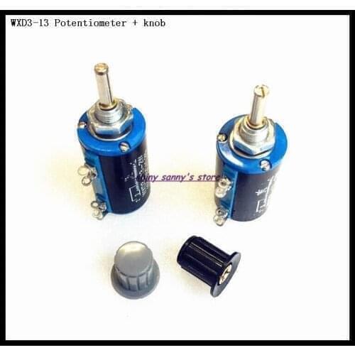 2 Sets/Lot WXD3-13 2W 5.6K ，6.8K ，10K ，22K ，33K ，47K ，100K Ohm Multi-Circle Wire-Wound Potentiometer + Black Knob