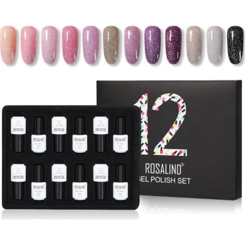 12pcs/lot 7ml Glitter Neon Gel Nail Polish Set All for Manicure Semi Permanent Hybrid Varnishes Soak Off Uv Gel Kit