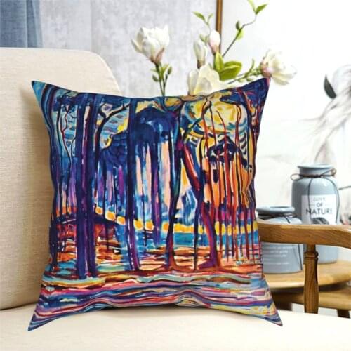 Mondrian Woods Near Oele Pillowcase Printing Polyester Cushion Cover Decoration Pop Art Throw Pillow Case Cover Bedroom 40X40cm