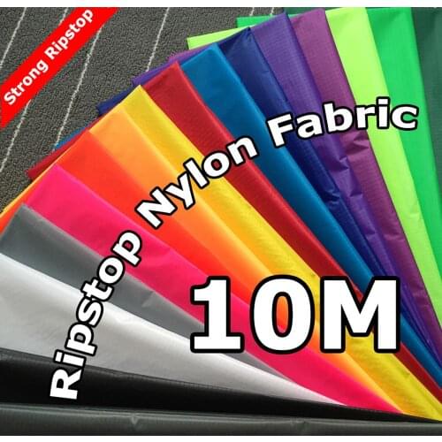 Ripstop Nylon Kite Fabric 10 Meters PU Coated Outdoor Water Repellent Fabric Bag Banner Making Cloth Tent Tarp Cover Stuff Sack
