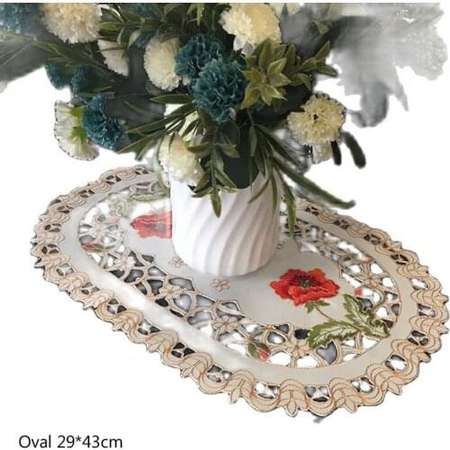 New satin lace table place mat cloth embroidery placemat pad pan glass coaster dining tea cup doily drink pot mug holder kitchen