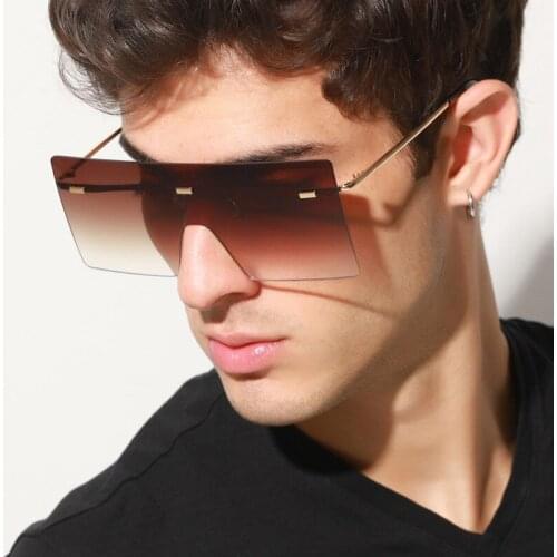 TEENYOUN 2020 New Square Sunglasses Women Fashion Oversized Metal Frame Vintage Glasses Men Shades Retro Gradient Colors Oculos