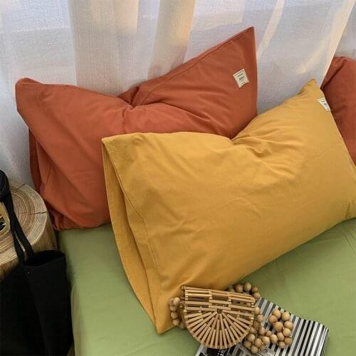 Cilected Nordic Simple Cotton Pillowcase 48*74Cm A Pair Of Solid Color Pillow Core Protective Cover Cushion Cover Home Decor