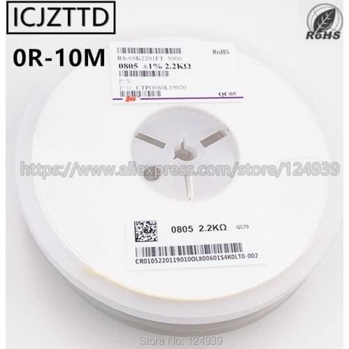 RF0805 1% 0805 1/8W 0.125W 1K 1.2K 1.5K 1.8K 2K 2.2K 2.4K 2.7K 3K 3.3K 3.6K 3.9K 4.3K 4.7K 5.1K 5.6K 6.2K 6.8K 7.5K 8.2K 9.1K 10