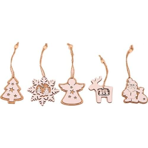 Adornos Navidad 2021 Natal Christmas Tree Decoration Wooden Christmas Angel Car Drop Qrnament