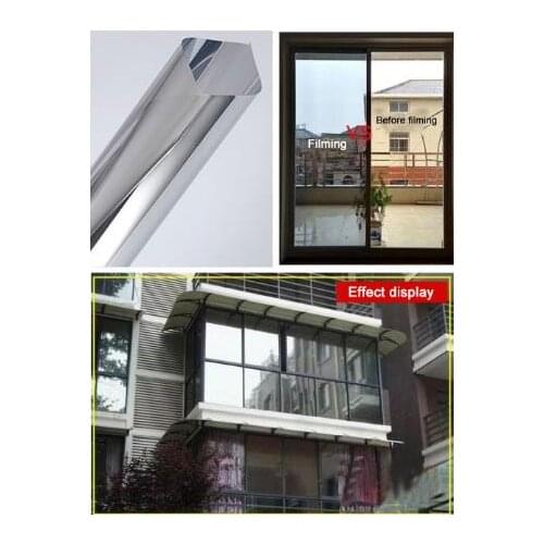 Gemstone Silver One-way perspective sun protection film balcony window self-adhesive Window Film Household