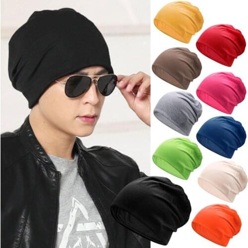 Women Men Stylish Beanie Hat Thin Hip-hop Soft Stretch Slouchy Skull Cap d88