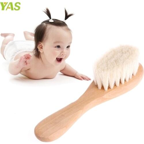 Wooden Handle Brush Baby Hairbrush Newborn Hair Brush Infant Comb Head Massager For Boys And Girls #330