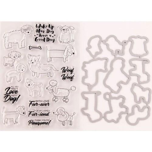 WYSE Sheep Shepherd Stamp and Dies set Cute Animal Transparent Clear Stamp with Metal Cutting Dies Scrapbooking for DIY Craft