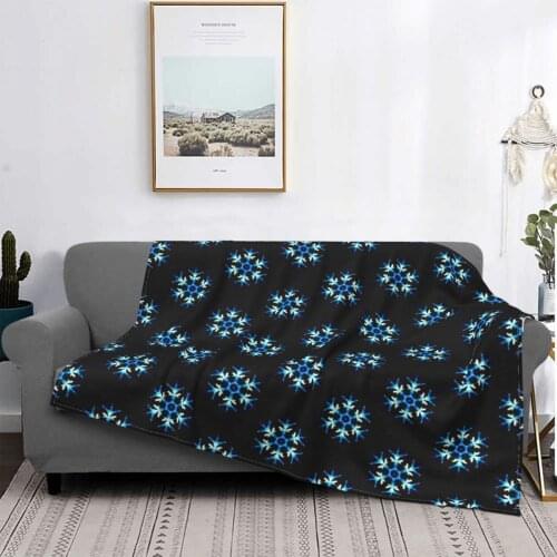 Blue Snowflake Blankets Flannel Textile Decor Frozen Breathable Super Warm Throw Blanket for Home Bedroom Bedspread
