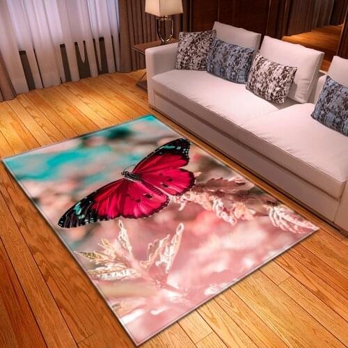 Nordic Cartoon Carpets For Living Room Bedroom Decor carpet Colorful Butterfly Home Coffee Table Floor Mats Kids Play Area Rugs