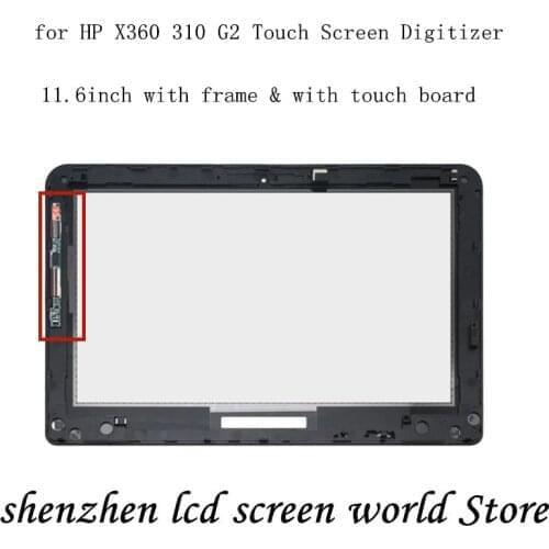 Replacement 11.6" for HP X360 310 G2 Touch Screen Digitizer Front Glass Lens with Frame Bezel