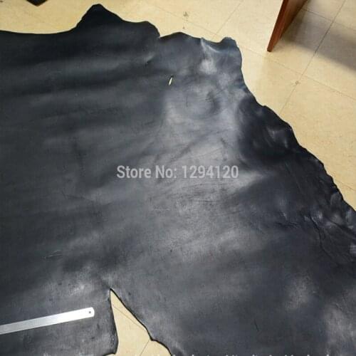 Genuine Vegetable Tanned Black Cattle Leather Fabric ,2.9-3.5mm for Belt/ Luggage/DIY/ Sole,Free Shipping of DHL/Fedex