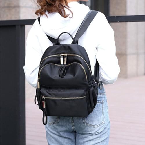 TTOU Leisure Nylon Backpack Women Travel Backpack Casual School Backpack for Teenager Girls Daily Backpack