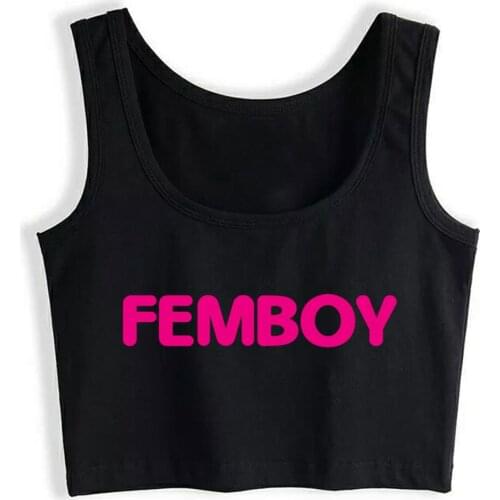 Crop Top Sport Femboy Design Casual Vintage Print Tops Women