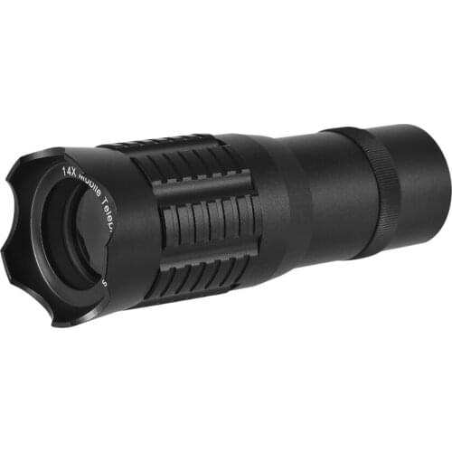 Universal 14X Mobile Phone Lens Kit Monocular Telescope Lens with Metal Phone Clip Tabletop Tripod for iPhone for Samsung