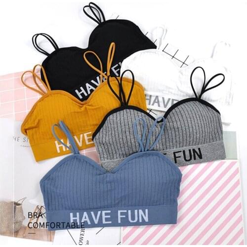 HAVE FUN Letter Sports Bra For Women Gym Seamless Sports Bra Top Deportivo Mujer Sexy Beauty Back Suspenders Crop Top Fitness